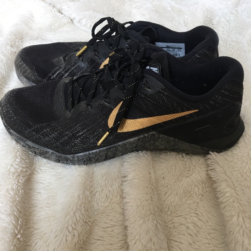 Nike Black and Gold Athletic Shoes